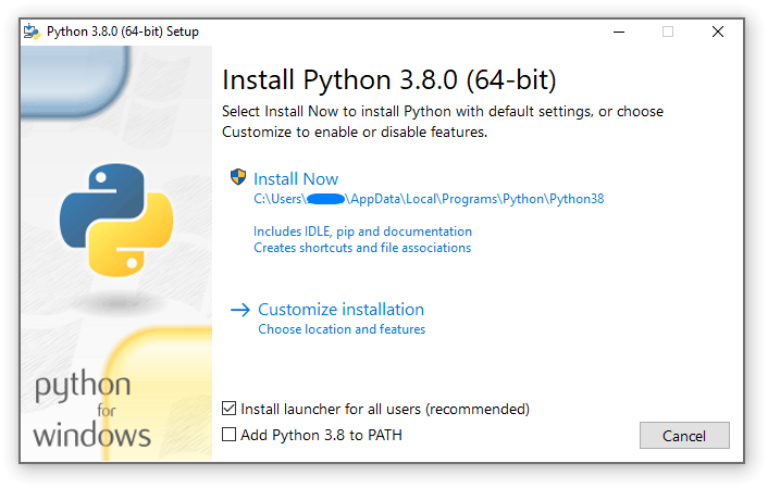 Install python 2.7 64 bit